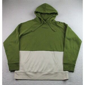 Trek Hoodie Mens Large Green Cream Colorblock Pullover Sportiqe‎ Cycling Logo